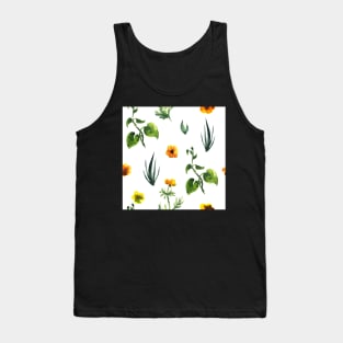 Seamless plants pattern. Floral decorative illustration Tank Top